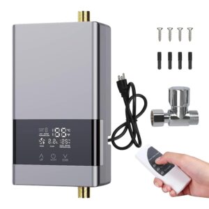 Electrical Tankless Water Heater, 110V 3000W On the spot Scorching Water System with Distant Management, Adjustable Temperature LCD Contact Display screen, Best for Kitchen and Extra