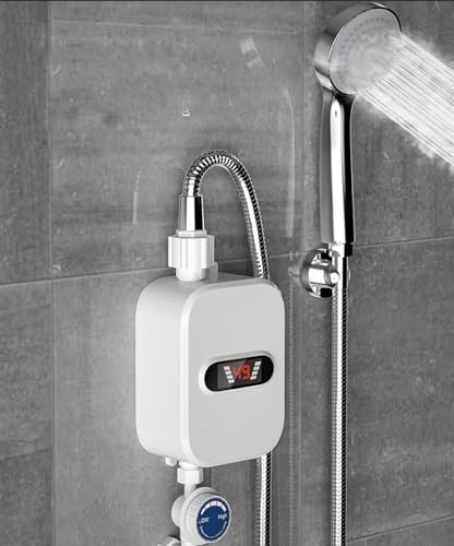 Electrical Tankless Water Heater - On the spot Scorching Water Heater for Showers, 2100W 110V Moveable On-Demand Fast Heating with LCD Digital Show for Lavatory Use