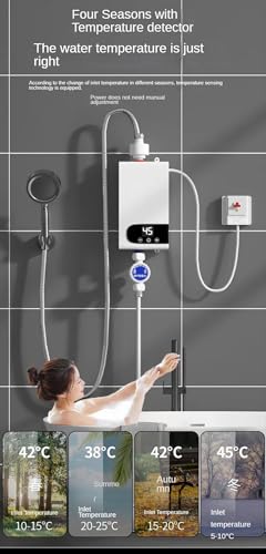 Wall-Mounted Electrical Instantaneous Water Heater with LCD Show for Toilet and Kitchen – Perfect for Scorching Showers and Dwelling Heating